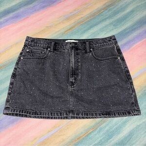 Abercrombie & fitch rhinestone high rise gray denim skirt womens size 12 / 31